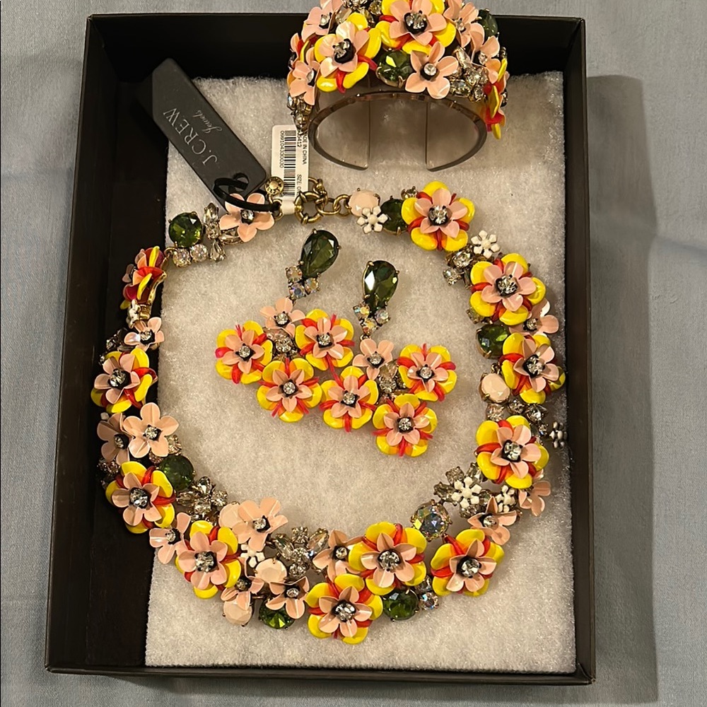J.Crew Multicolor Floral Jewelry Set